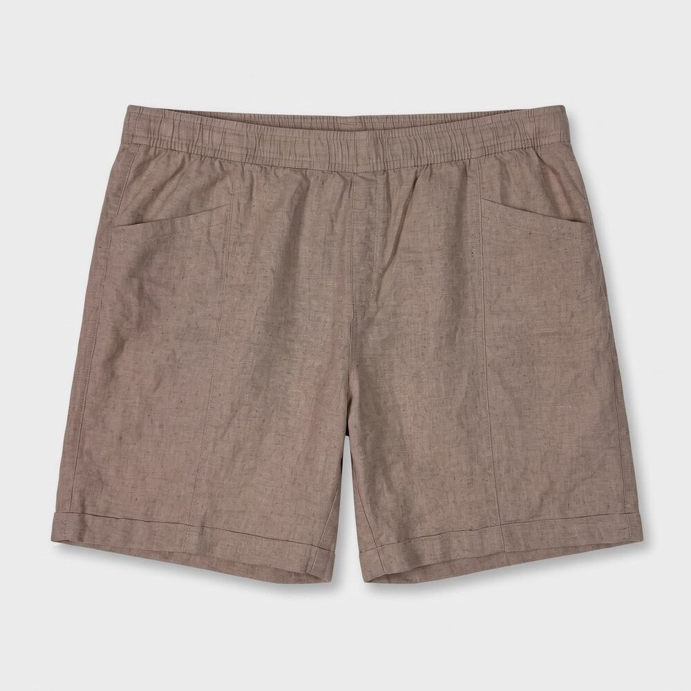 Old Navy Womens High Rise XXL Beige Linen Rayon Shorts